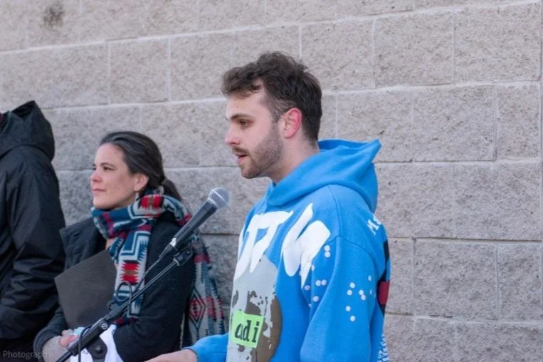 John Cardillo Jr. speaking at the mural’s public unveiling